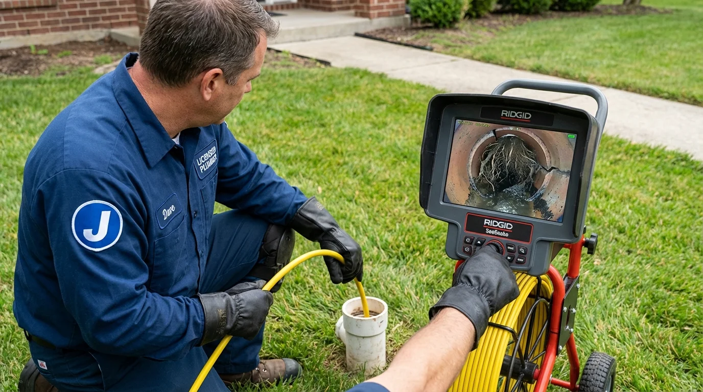Sewer camera inspection being performed by Johns Plumbing LLC in Big Pine