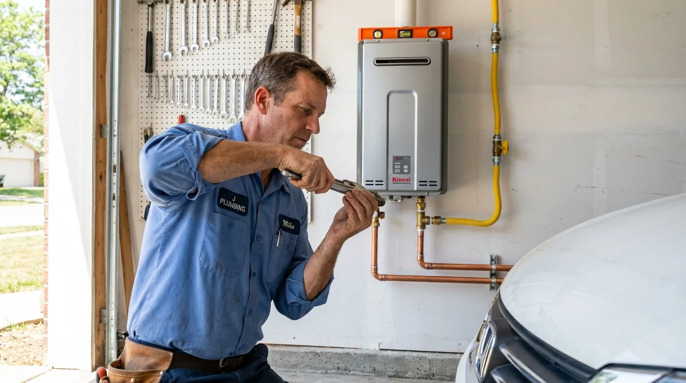 Tankless water heater installation by a Johns Plumbing LLC plumber in Big Pine